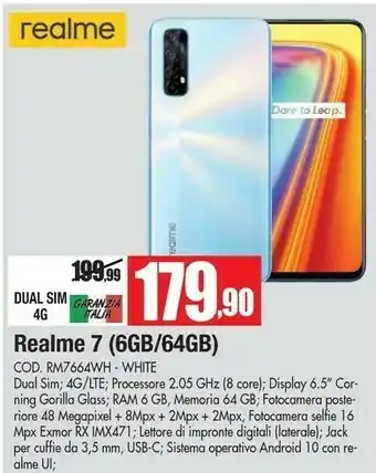 Vobis Realme 7 16,5 Cm (6.5") 6 GB 64 GB Doppia SIM 4G USB Tipo-C Argento Android 10.0 5000 MAh offerta