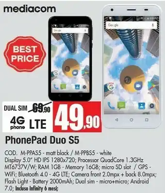 Vobis Mediacom Phonepad Duo S5 offerta