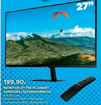 Coop Samsung LS27AM500NWXXL Monitor Piatto Per PC 68,6 Cm (27") 1920 X 1080 Pixel Full HD LED Nero offerta