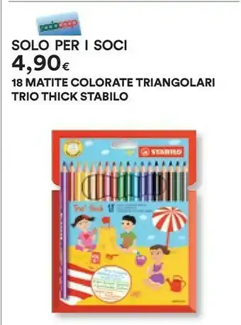 Coop Stabilo Matite Colorate Triangolari Trio Thick offerta