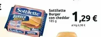 Carrefour Sottilette Burger Con Cheddar offerta