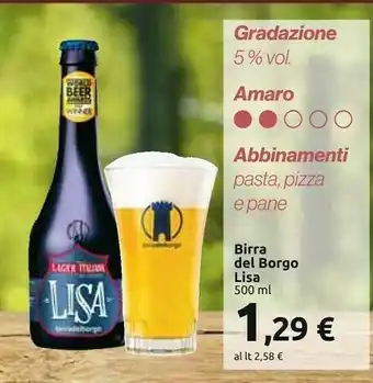 Carrefour Birra Del Borgo Lisa offerta