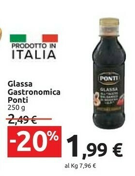 Carrefour Ponti Glassa Gastronomica All'Aceto Balsamico Di Modena 250 G(ml) offerta