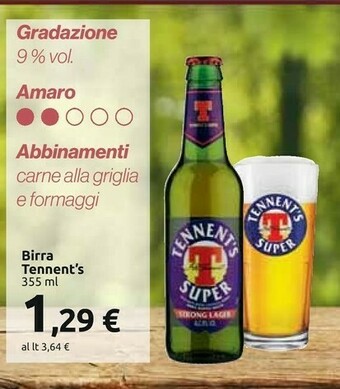 Carrefour Tennent's Birra offerta