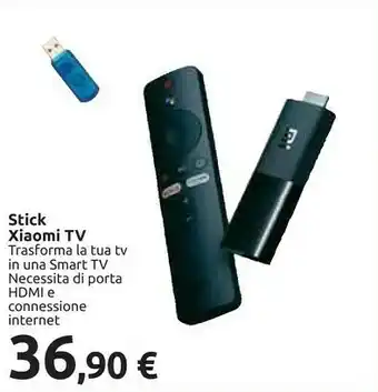 Carrefour Xiaomi Mi TV Stick Full HD Android HDMI Nero offerta