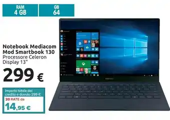 Carrefour Mediacom Notebook Mod Smartbook 130 offerta