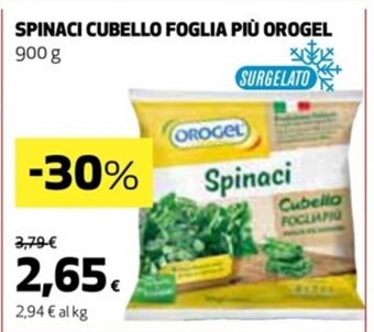 Coop Orogel Spinaci Cubello Foglia Più 900 g offerta