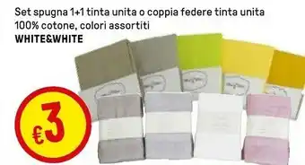 Iper La Grande White & White Set Spugna Tinta Unita offerta