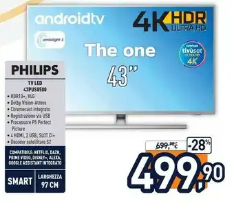 Unieuro Philips Tv Led 43PUS8500 offerta
