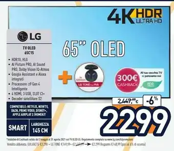 Unieuro LG TV OLED 65C15 65" offerta