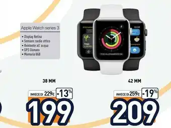 Unieuro Apple Watch Series 3 offerta
