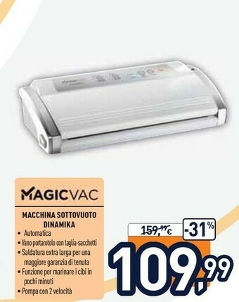 Unieuro Magicvac Macchina Sottovuoto Dinamika offerta