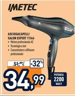 Unieuro Imetec Asciugacapelli Salon Expert 11346 offerta