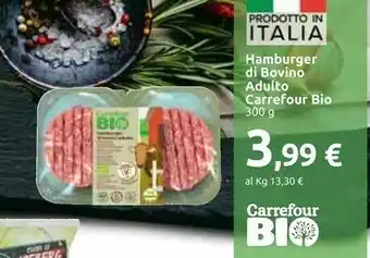 Carrefour Carrefour Hamburger Di Bovino Adulto Bio offerta
