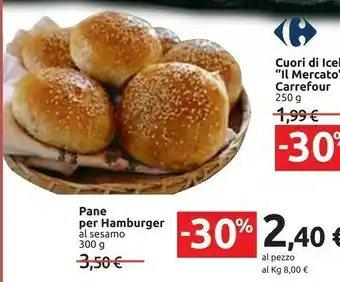 Carrefour Pane Per Hamburger Al Sesamo offerta