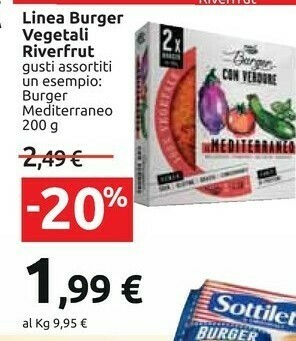 Carrefour Riverfrut - Burger 100% Vegetale Quinoa E Piselli 200 G(ml) offerta