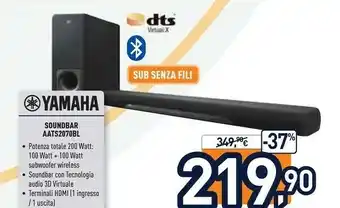 Unieuro Yamaha ATS-2070 Altoparlante Soundbar 200 W Nero offerta