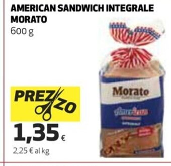 Coop Morato American Sandwich Integrale 600 g offerta