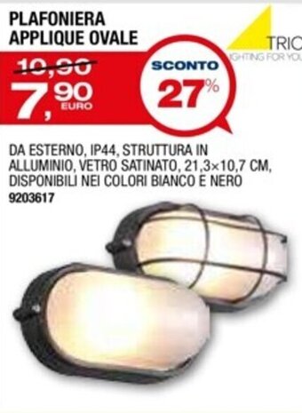 Bricofer Plafoniera Applique Ovale offerta