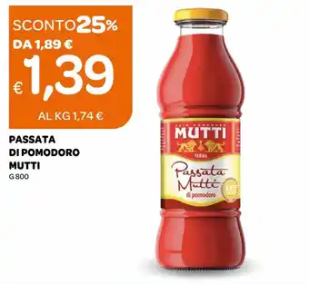 Ekom Mutti Passata di Pomodoro g 800 offerta