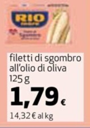 Coop Rio Mare filetti di sgombro all'olio di oliva 125 g offerta
