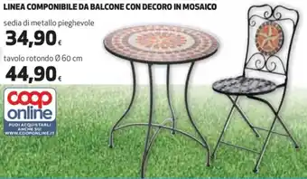 Coop Coop Linea Componibile Balcone con Decoro in Mosaico tavolo rotondo offerta
