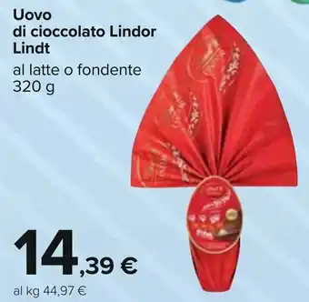Carrefour Lindt Uovo di cioccolato 320 g offerta