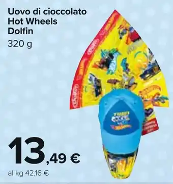 Carrefour Dolfin Uovo di cioccolato Hot Wheels 320 g offerta