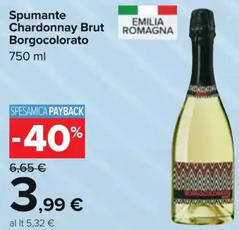 Carrefour Borgocolorato Spumante Chardonnay Brut 750 ml offerta