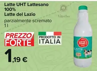Carrefour Latte UHT Lattesano 100% Latte del lazio 1 l offerta