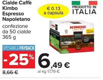Carrefour Kimbo Cialde Compostabili Espresso Napoletano 365 g offerta