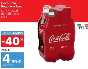 Carrefour Coca Cola regular-zero 5,4 l offerta