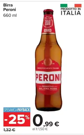 Carrefour Peroni Birra 660 ml offerta
