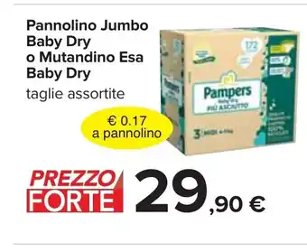 Carrefour Pannolino Jumbo Baby Dry o Mutandino Esa offerta