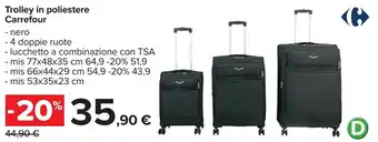 Carrefour Carrefour Trolley In Poliestere offerta