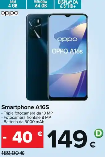 Carrefour Oppo A16S Smartphone offerta