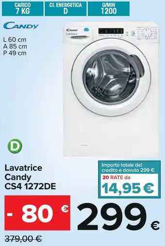 Carrefour Candy Lavatrice CS4 1272DE offerta