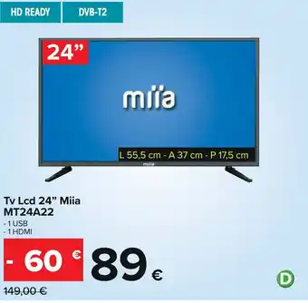 Carrefour Miia TV LCD 24" MT24A22 offerta