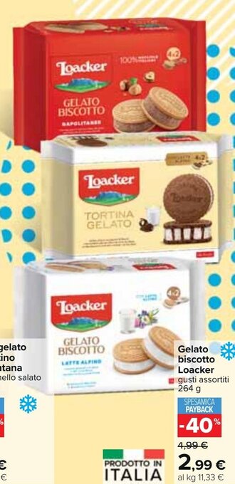 Carrefour Loacker Gelato Biscotto 264 g offerta