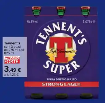Carrefour Tennent's Super 825 ml offerta