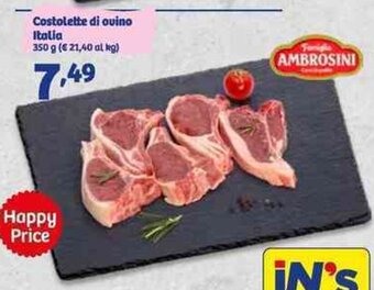 In'S Mercato Costolette di Ovino Italia 350 g offerta