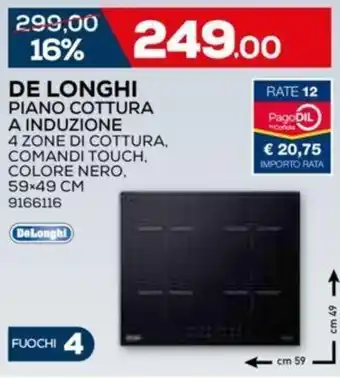De Longhi Piano Cottura A Induzione 59x49 cm