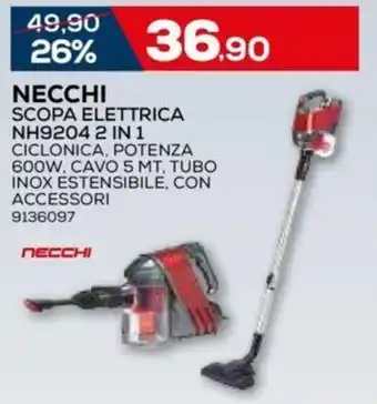 Necchi Scopa Elettrica NH9204 2 in 1