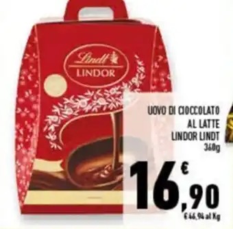 Conad Superstore Lindt Lindor Uovo di Cioccolato Al Latte 360 g offerta