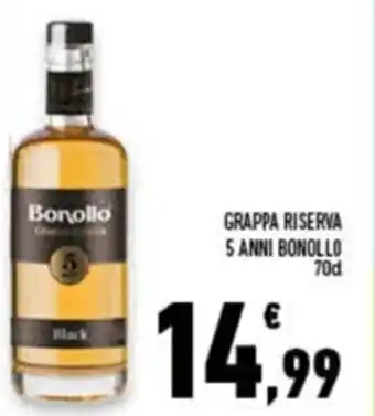 Conad Superstore Bonollo Grappa Riserva 5 Anni 70 cl offerta