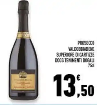 Conad Superstore Tenimenti Dogali Prosecco Valdobbiadene Superiore di Cartizze DOCG 75 cl offerta