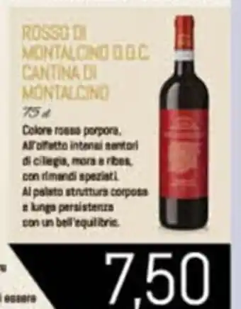 Conad Superstore Cantina di Montalcino Rosso di Montalcino D.O.C. 75 cl offerta