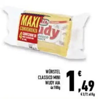 Conad Superstore AIA Wudy Würstel Classico Mini 4x100 g offerta