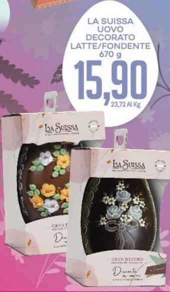 Supermercati Piccolo La Suissa Uovo Decorato Latte/Fondente 670 g offerta