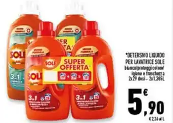 Conad Superstore Sole Detersivo Liquido Per Lavatrice 2 x 1,305 l offerta
